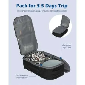 Hynes Eagle 40L Travel Backpack for Laptop and Leisure