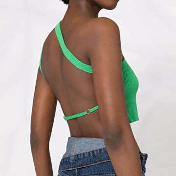 One Shoulder Backless Crop Top for Charming Looks