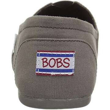 Skechers Women's Bobs Plush-Peace & Love Ballet Flat, Charcoal, 7.5 M US