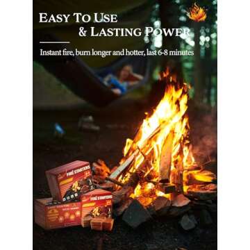 Nvkrvks Fire Starter Squares 192, Natural & Odourless FireStarters Cubes for Campfire, Fireplace, Ch...
