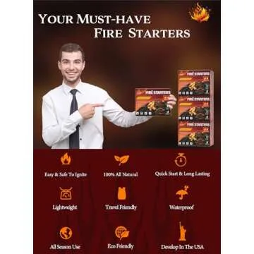 Nvkrvks Fire Starter Squares 192, Natural & Odourless FireStarters Cubes for Campfire, Fireplace, Chimney and Barbecue, Water Resistant, Easy to Ignite, Safe Camping Accessories