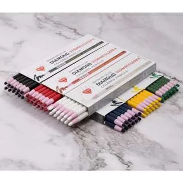 Office 4 All Diamond Peel-Off China Markers,Glass, Cellophane, Vinyl,Metal, Skin, Etc..Assorted - Pack of 12 (Color Mix - 2×6 Color)