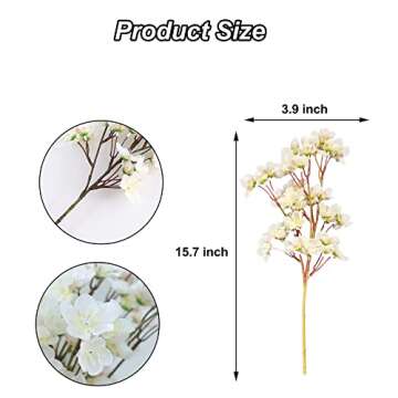 Elegant Silk Cherry Blossom Decor – 4 PCS Faux Flowers for All Occasions