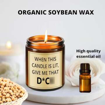 Lacrima Naughty Gifts for Wife Husband - Birthday Fathers Day Mothers Day Christmas Gifts for Wife Husband, Funny Anniversary, Lavender Candle