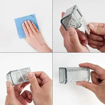 Toothbrush Holder Wall Mounted with Cover for Bathroom, 2 Slots Toothbrush Storage Organizer for Shower, Self Adhesive Toothbrush Hanger Rack for Dorm, Cabinet (Grey)