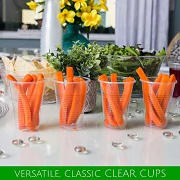 PLASTICPRO 7 oz Disposable Plastic Medium Weight Clear Drinking Cups [100 Count]