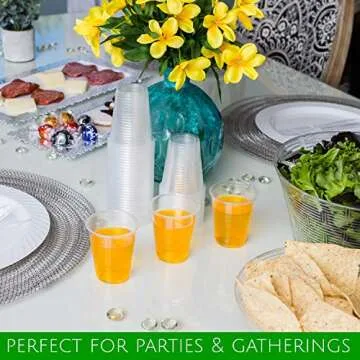 PLASTICPRO 7 oz Disposable Plastic Medium Weight Clear Drinking Cups [100 Count]