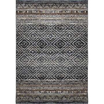 Orian Rugs Adagio Coastal Pier - 8'10" x 13' Rectangle in Blue, Tribal Style Indoor Home Decor, Global Pattern, Plush Area Rug