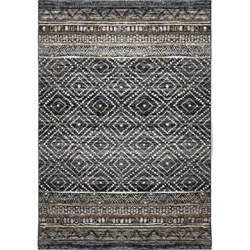 Orian Rugs Adagio Coastal Pier - 8'10" x 13' Rectangle in Blue, Tribal Style Indoor Home Decor, Global Pattern, Plush Area Rug