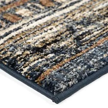 Orian Rugs Adagio Coastal Pier - 8'10" x 13' Rectangle in Blue, Tribal Style Indoor Home Decor, Global Pattern, Plush Area Rug