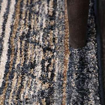 Orian Rugs Adagio Coastal Pier - 8'10" x 13' Rectangle in Blue, Tribal Style Indoor Home Decor, Global Pattern, Plush Area Rug