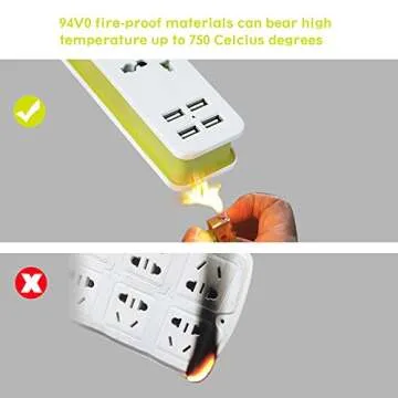 UPWADE Outlet Travel Power Strip Surge Protector with 4 Smart USB Charging Ports (Total 5V 4.2A Output) and 5ft Cord,Multi-Port USB Wall Charger Desktop Hub Portable Travel Charger Charging Station