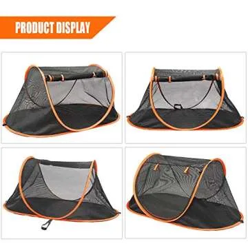Porayhut Mispace Portable Pet Cage Cat Mesh Tent-Pop Up Cat Crate,Foldable Kennel,Indoor/Outdoor,Comfy Puppy House-Washable Fabric for Small Animals with 2 Cat Toys,Portable Carry Bag & 2 Stakes