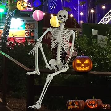 5.4Ft Halloween Skeleton with Movable Joints for Decor