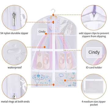 3 PCS Garment Bags,Garment Bags For Hanging Clothes,Clear Dance Garment Bags For Dancers,Dance Costume Bag,Dance Competition Bag For Girls,Garment Bags For Travel Storage.Garment Bag For Kids Adults