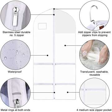 3 PCS Garment Bags,Garment Bags For Hanging Clothes,Clear Dance Garment Bags For Dancers,Dance Costume Bag,Dance Competition Bag For Girls,Garment Bags For Travel Storage.Garment Bag For Kids Adults