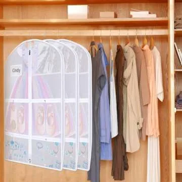 3 PCS Garment Bags,Garment Bags For Hanging Clothes,Clear Dance Garment Bags For Dancers,Dance Costume Bag,Dance Competition Bag For Girls,Garment Bags For Travel Storage.Garment Bag For Kids Adults