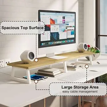 TEAMIX Large Dual Monitor Riser - Ergonomic Desk Stand
