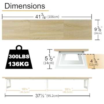 TEAMIX Large Dual Monitor Riser - Ergonomic Desk Stand