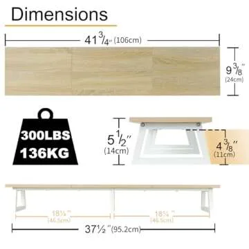TEAMIX Large Dual Monitor Riser - Ergonomic Desk Stand