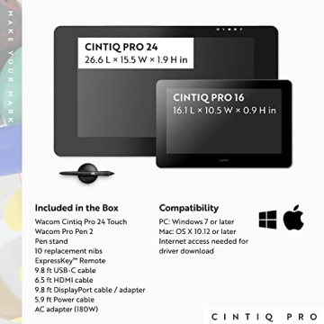 Wacom Cintiq Pro 24 Touch Display - 4K Graphic Monitor