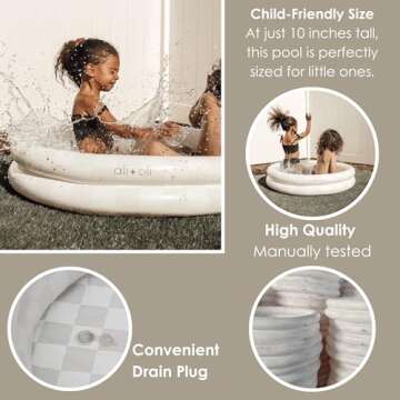 Ali+Oli Inflatable Kiddie Pool for Kids - 35x10 Inches