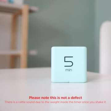 mooas Cube Timer (Mint), Flip Timer Productivity Timer, Time Management, Block Timer Kids Cube Timer...