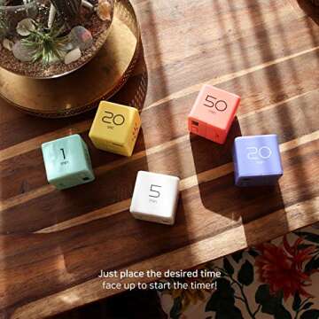 mooas Cube Timer (Mint), Flip Timer Productivity Timer, Time Management, Block Timer Kids Cube Timer Kitchen Timer Desk Timer for Studying Workout Classroom 1, 3, 5, 10 min Timer Setting
