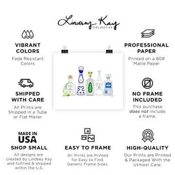 Bar Art Set of 4 | Art Print | Made in USA | Gallery Quality