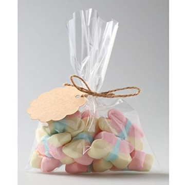 200 Pcs Clear Cellophane Treat Bags for Gifts and Packaging