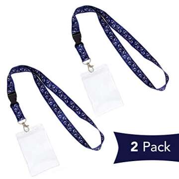 Desert Cactus Lanyard 2-Pack Waterproof Zip Card Ship Pass ID Holder Mens Womens Kids Adult Detachable Breakaway Snap Buckle (Cruise 1)