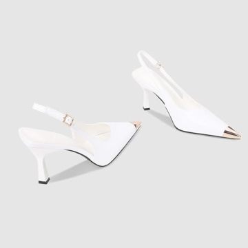 Elegant BHDJK Women’s Leather Pointed Slingback Pumps