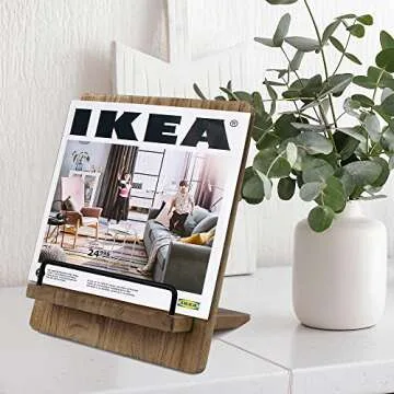 Wood Cookbook Stand Cookbook Holder: Kitchen Adjustable Cookbook Holder Recipe Stand for Counter Brown