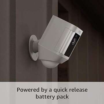 Ring Spotlight Cam Battery HD Security Camera with Built Two-Way Talk and a Siren Alarm, Works with Alexa - White