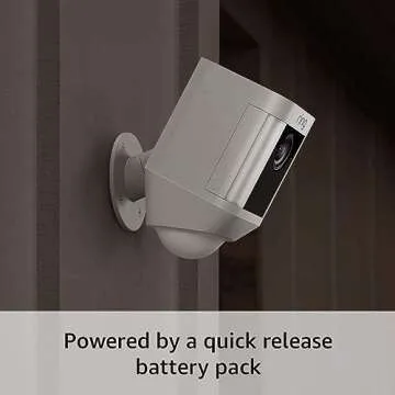 Ring Spotlight Cam Battery HD Security Camera with Built Two-Way Talk and a Siren Alarm, Works with Alexa - White