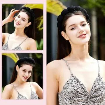 Ztomine Headbands for Women - Spa Headband and Wristband Set - Headband for Washing Face,Facial Mask,Makeup and Skin Care,Gifts for Women and Teen Girl Gifts Trendy Stuff