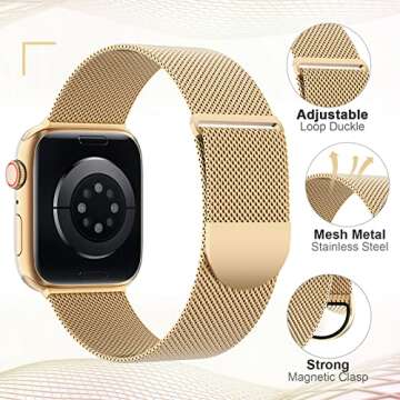 ZALAVER Metal Band Compatible with Apple Watch Bands 38mm 40mm 41mm 42mm 46mm 44mm 45mm 49mm Women M...