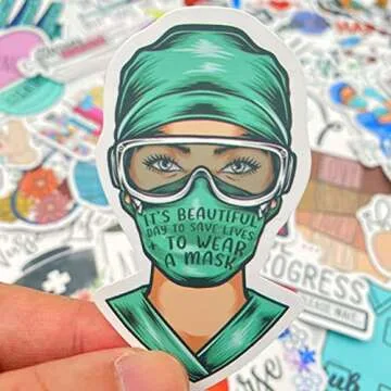 Aowplc 50 Pcs Nurse Stickers for Healthcare Appreciation