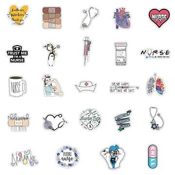 Aowplc 50 Pcs Nurse Stickers for Healthcare Appreciation