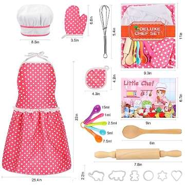 Kids Cooking Baking Set 19Pcs for Fun Kitchen Play