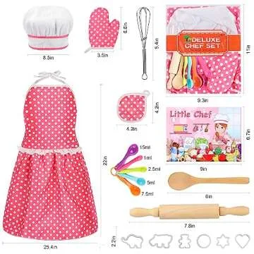 Kids Cooking Baking Set 19Pcs for Fun Kitchen Play