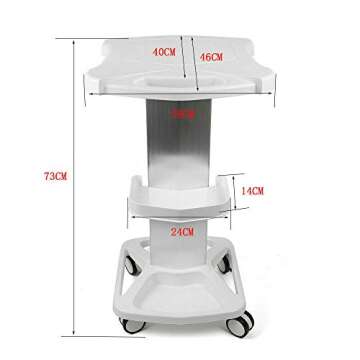 TFCFL Beauty Salon Trolley Stand - Aluminum Alloy + ABS Rolling Cart Trolley Holder Stand Large Port...