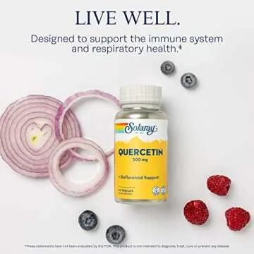 SOLARAY Quercetin 500 mg, Supports Sinus, Respiratory, Immune Function & Normal, Healthy Uric Acid Levels, 90 VegCaps
