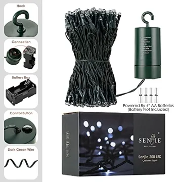 Versatile 200 LED Battery-Powered Christmas Lights