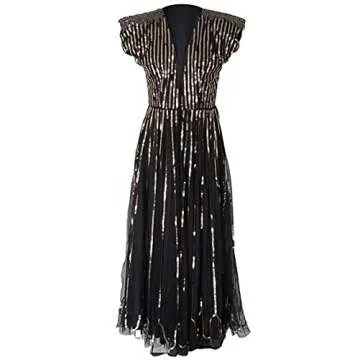 Seta Apparel Women's Sarkisian Sequin V-Neck Dress