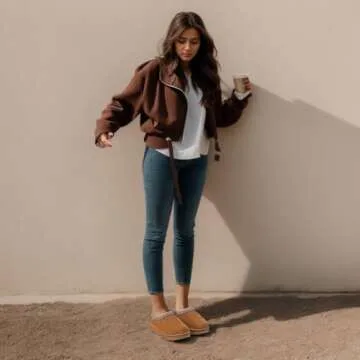 febatn Women's Platform Slippers Anti-Slip Mini Boots Fur Fleece Lined Sneakers Short Ankle Boot Comfy House Slippers for Indoor Outdoor