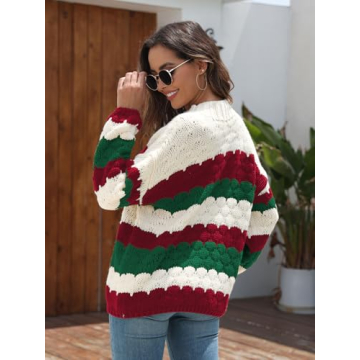 ZAFUL Women’s Cute Color Block Striped Sweater