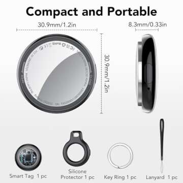 Tukio Air Tag 4-Pack - Bluetooth Tracker for iOS Devices