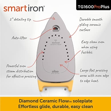 Oliso TG1600 Smart Iron with Auto Lift for Beautiful Creases