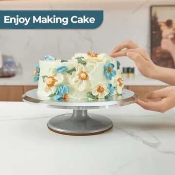 Cake Stand, Ohuhu Aluminium 12''Cake Turntable Decorating Bakery Supplies - BPA-Free Frosting Spinne...